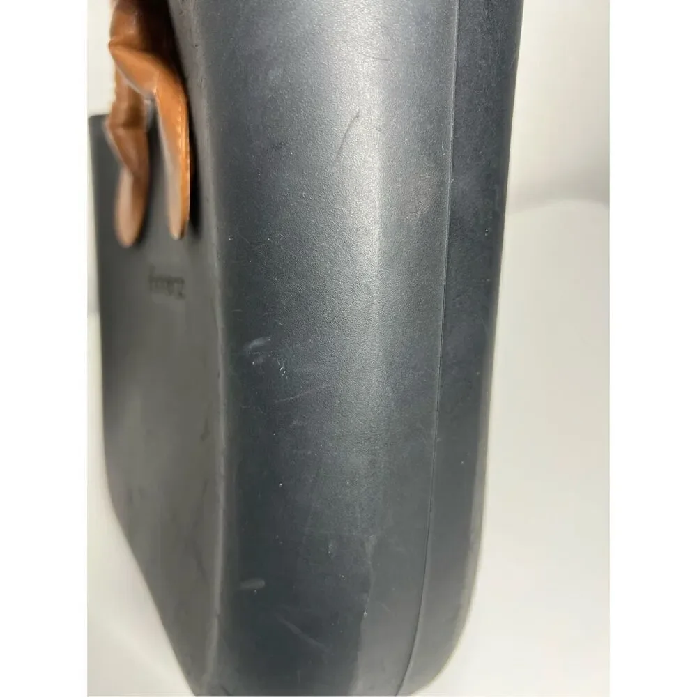 RARE Fiorenzi WATERPROOF TOTE BAG W/HANDLE BLACK BROWN